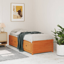 Berkfield Day Bed without Mattress Wax Brown 75x190 cm Small Single Solid Wood Pine