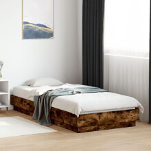 Berkfield Bed Frame without Mattress Smoked Oak 100x200 cm Engineered Wood