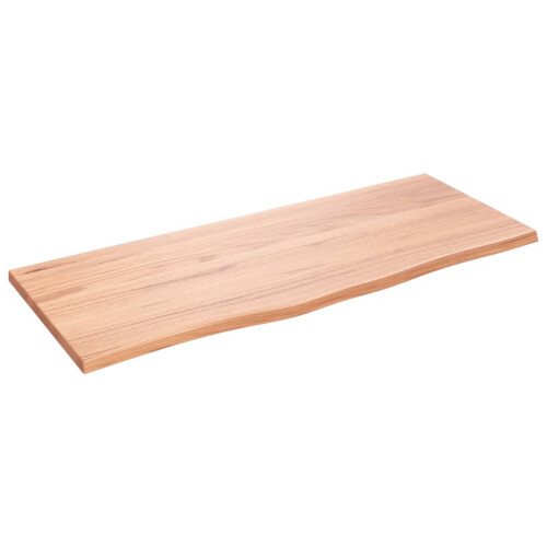 Berkfield Bathroom Countertop Light Brown 100x40x2 cm Treated Solid Wood 1