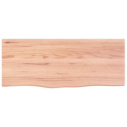Berkfield Bathroom Countertop Light Brown 100x40x2 cm Treated Solid Wood 2