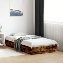 Berkfield Bed Frame without Mattress Smoked Oak 90x190 cm Single Engineered Wood