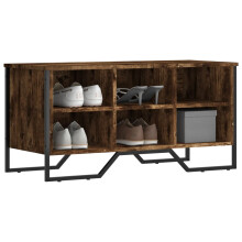 Berkfield Shoe Cabinet Smoked Oak 90x38x45.5 cm Engineered Wood