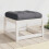 Berkfield Garden Footstool with Cushions White Solid Wood Pine 1