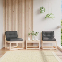 Berkfield Garden Sofas with Cushions 2pcs Solid Wood Pine