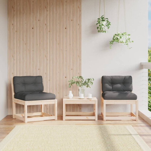 Berkfield Garden Sofas with Cushions 2pcs Solid Wood Pine