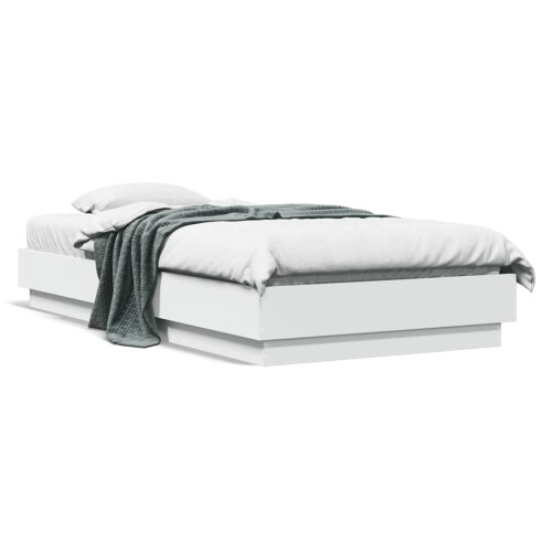 Berkfield Bed Frame without Mattress with LED Lights White 75x190 cm Small Single