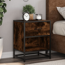 Berkfield Bedside Cabinet Smoked Oak 40x31x50 cm Engineered Wood