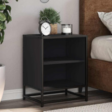 Berkfield Bedside Cabinets 2 pcs Black 40x31x50 cm Engineered Wood and Metal