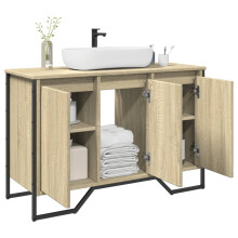 Berkfield Bathroom Sink Cabinet Sonoma Oak 91x35x60 cm Engineered Wood