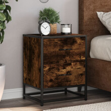 Berkfield Bedside Cabinets 2 pcs Smoked Oak 40x31x50 cm Engineered Wood