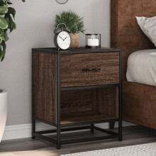 Berkfield Bedside Cabinet Brown Oak 40x31x50 cm Engineered Wood