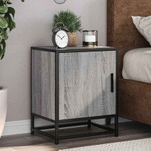 Berkfield Bedside Cabinets 2 pcs Grey Sonoma 40x31x50 cm Engineered Wood and Metal