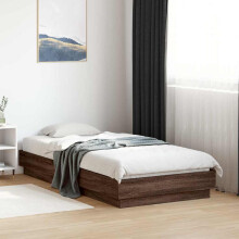 Berkfield Bed Frame without Mattress Brown Oak 90x190 cm Single Engineered Wood