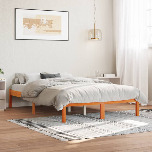 Berkfield Bed Frame without Mattress Wax Brown 120x200 cm Solid Wood Pine