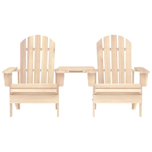 Berkfield Garden Adirondack Chairs with Tea Table Solid Fir Wood 1