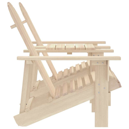 Berkfield Garden Adirondack Chairs with Tea Table Solid Fir Wood 2