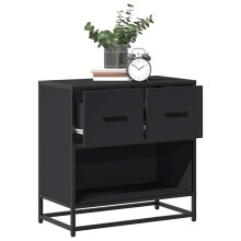 Berkfield Bedside Cabinet Black 60x31x60 cm Engineered Wood and Metal