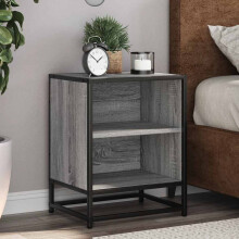 Berkfield Bedside Cabinets 2 pcs Grey Sonoma 40x31x50 cm Engineered Wood and Metal