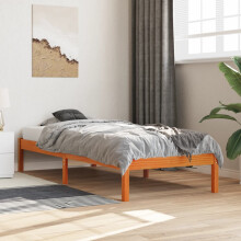 Berkfield Bed Frame without Mattress Wax Brown 90x200 cm Solid Wood Pine