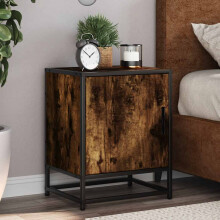 Berkfield Bedside Cabinets 2 pcs Smoked Oak 40x31x50 cm Engineered Wood and Metal