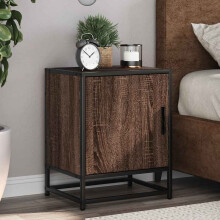 Berkfield Bedside Cabinets 2 pcs Brown Oak 40x31x50 cm Engineered Wood and Metal