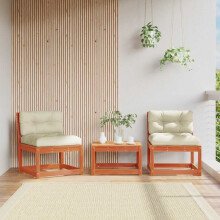 Berkfield Garden Sofas with Cushions 2pcs Wax Brown Solid Wood Pine