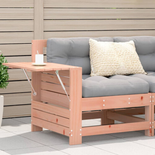 Berkfield Garden Armrest Sofa with Side Table Solid Wood Douglas
