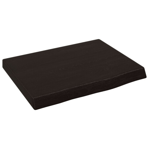 Berkfield Bathroom Countertop Dark Brown 40x30x(2-4) cm Treated Solid Wood 1