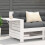 Berkfield Garden Armrest Sofa with Cushion White Solid Wood Pine 1