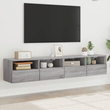 Berkfield TV Wall Cabinets 2 pcs Grey Sonoma 80x30x30 cm Engineered Wood