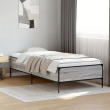 Berkfield Bed Frame without Mattress Grey Sonoma 90x190 cm Single