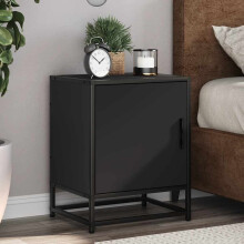 Berkfield Bedside Cabinets 2 pcs Black 40x31x50 cm Engineered Wood and Metal