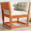 Berkfield Garden Sofa Armrest with Cushions Wax Brown Solid Wood Pine 1