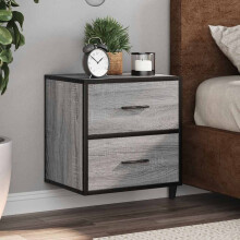 Berkfield Wall-mounted Bedside Cabinets 2 pcs Grey Sonoma 40x31x39.5 cm