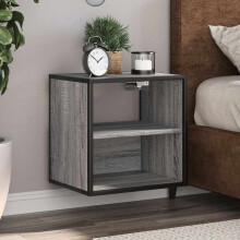 Berkfield Wall-mounted Bedside Cabinet Grey Sonoma 40x31x39.5 cm