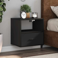 Berkfield Wall-mounted Bedside Cabinets 2 pcs Black 40x31x39.5 cm