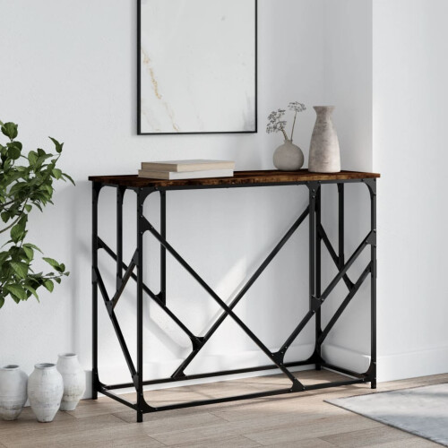 Berkfield Console Table Smoked Oak 100x40x80 cm Engineered Wood