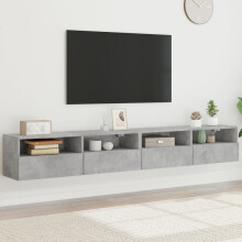 Berkfield TV Wall Cabinets 2 pcs Concrete Grey 100x30x30 cm Engineered Wood