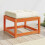 Berkfield Garden Footstool with Cushions Wax Brown Solid Wood Pine 1
