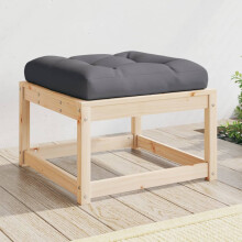 Berkfield Garden Footstool with Cushions Solid Wood Pine