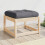 Berkfield Garden Footstool with Cushions Solid Wood Pine 1