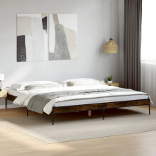 Berkfield Bed Frame without Mattress Smoked Oak 200x200 cm