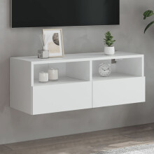 Berkfield TV Wall Cabinet White 80x30x30 cm Engineered Wood