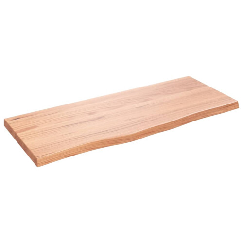 Berkfield Bathroom Countertop Light Brown 100x40x(2-4)cm Treated Solid Wood 1