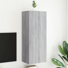 Berkfield TV Wall Cabinet Grey Sonoma 40.5x30x102 cm Engineered Wood