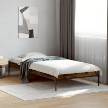 Berkfield Bed Frame without Mattress Smoked Oak 90x190 cm Single