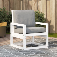 Berkfield Garden Chair White 57.5x63x76 cm Solid Wood Pine
