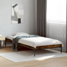 Berkfield Bed Frame without Mattress Smoked Oak 100x200 cm