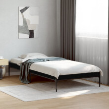 Berkfield Bed Frame without Mattress Black 75x190 cm Small Single