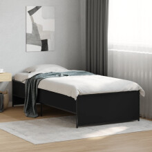 Berkfield Bed Frame without Mattress Black 75x190 cm Small Single